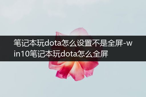 笔记本玩dota怎么设置不是全屏-win10笔记本玩dota怎么全屏