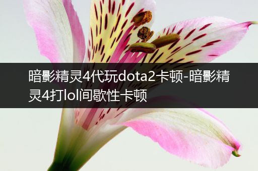 暗影精灵4代玩dota2卡顿-暗影精灵4打lol间歇性卡顿