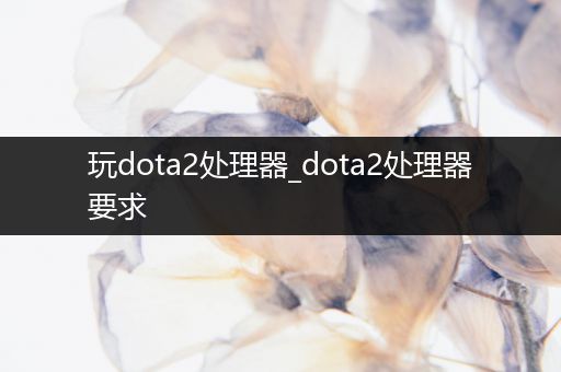 玩dota2处理器_dota2处理器要求