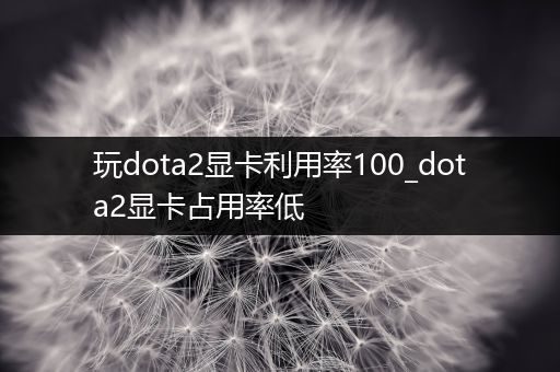 玩dota2显卡利用率100_dota2显卡占用率低