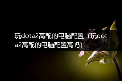 玩dota2高配的电脑配置（玩dota2高配的电脑配置高吗）
