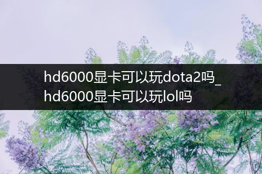 hd6000显卡可以玩dota2吗_hd6000显卡可以玩lol吗