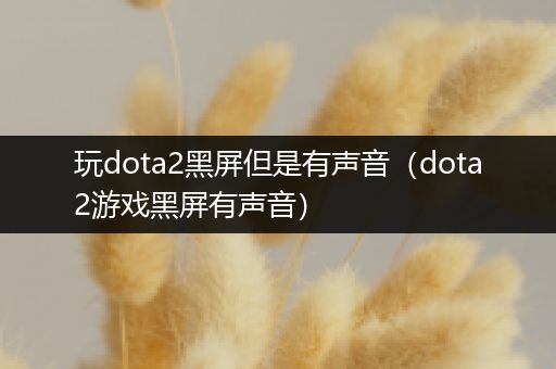 玩dota2黑屏但是有声音（dota2游戏黑屏有声音）