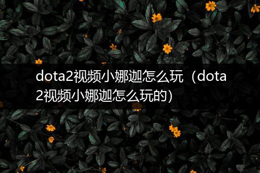 dota2视频小娜迦怎么玩（dota2视频小娜迦怎么玩的）