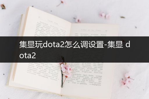 集显玩dota2怎么调设置-集显 dota2