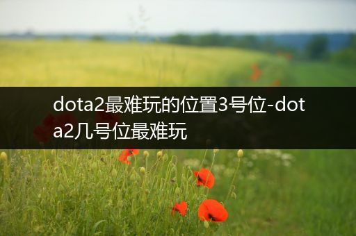 dota2最难玩的位置3号位-dota2几号位最难玩