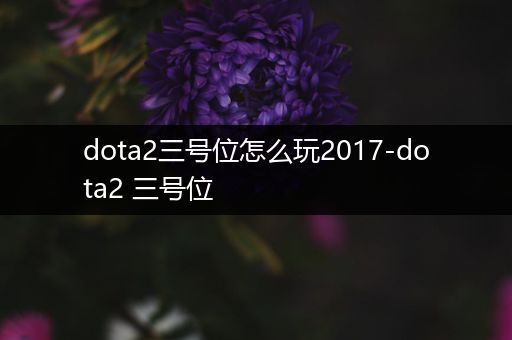 dota2三号位怎么玩2017-dota2 三号位