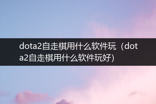 dota2自走棋用什么软件玩（dota2自走棋用什么软件玩好）