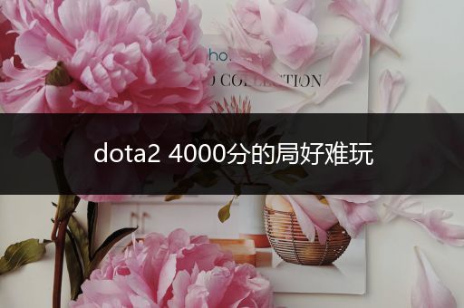 dota2 4000分的局好难玩