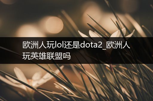 欧洲人玩lol还是dota2_欧洲人玩英雄联盟吗