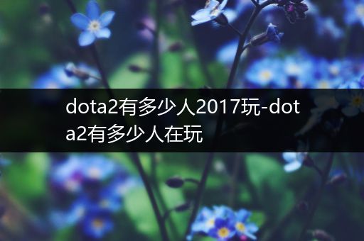 dota2有多少人2017玩-dota2有多少人在玩