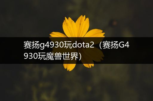 赛扬g4930玩dota2（赛扬G4930玩魔兽世界）