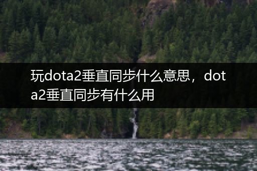 玩dota2垂直同步什么意思，dota2垂直同步有什么用
