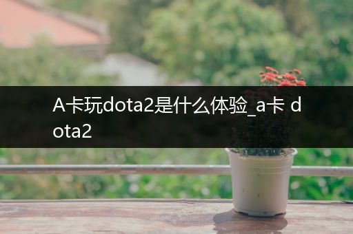 A卡玩dota2是什么体验_a卡 dota2