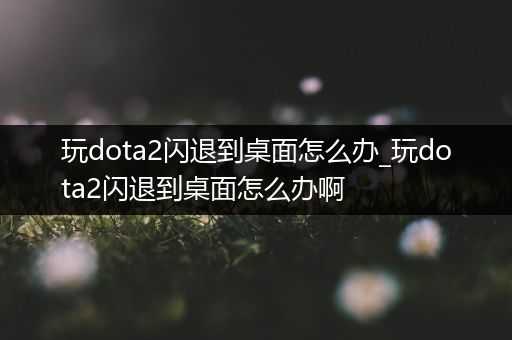 玩dota2闪退到桌面怎么办_玩dota2闪退到桌面怎么办啊