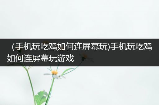 （手机玩吃鸡如何连屏幕玩)手机玩吃鸡如何连屏幕玩游戏