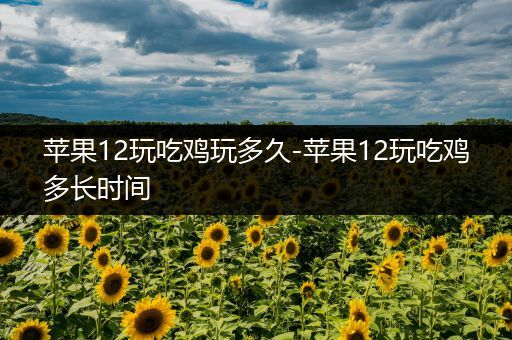 苹果12玩吃鸡玩多久-苹果12玩吃鸡多长时间