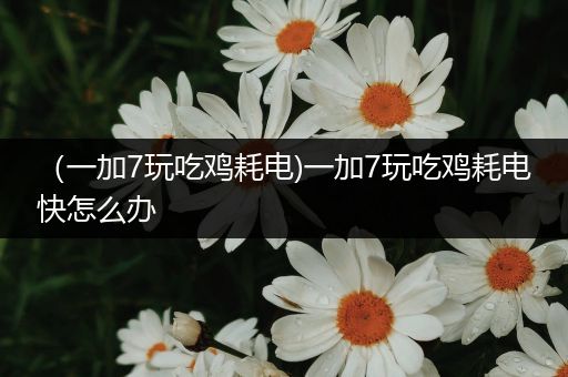 （一加7玩吃鸡耗电)一加7玩吃鸡耗电快怎么办