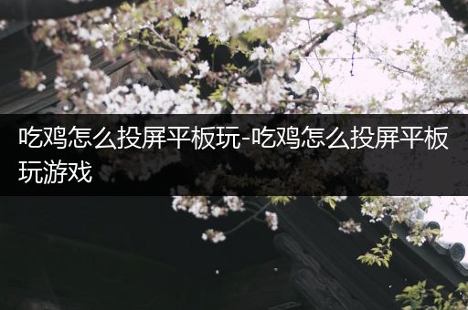 吃鸡怎么投屏平板玩-吃鸡怎么投屏平板玩游戏