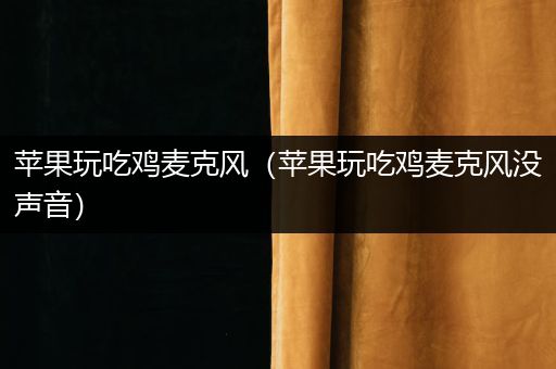苹果玩吃鸡麦克风（苹果玩吃鸡麦克风没声音）