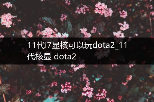 11代i7显核可以玩dota2_11代核显 dota2