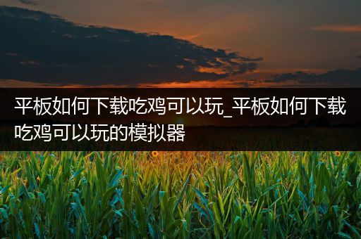 平板如何下载吃鸡可以玩_平板如何下载吃鸡可以玩的模拟器