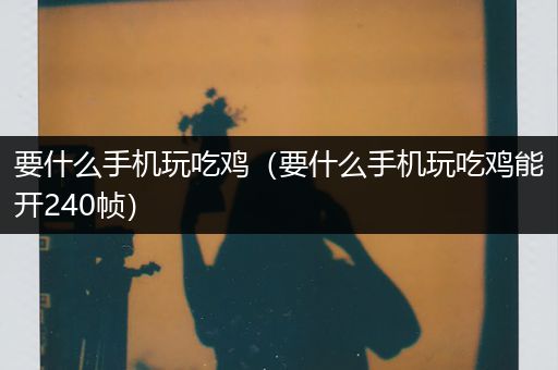 要什么手机玩吃鸡（要什么手机玩吃鸡能开240帧）