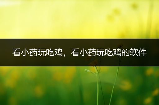 看小药玩吃鸡，看小药玩吃鸡的软件