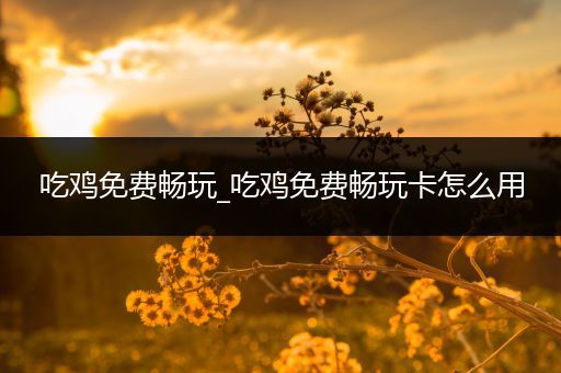 吃鸡免费畅玩_吃鸡免费畅玩卡怎么用