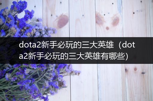 dota2新手必玩的三大英雄（dota2新手必玩的三大英雄有哪些）