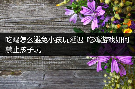 吃鸡怎么避免小孩玩延迟-吃鸡游戏如何禁止孩子玩