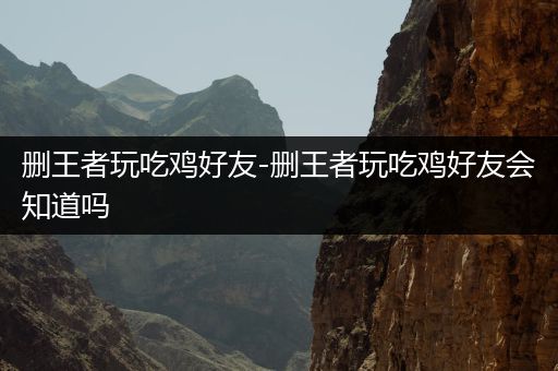 删王者玩吃鸡好友-删王者玩吃鸡好友会知道吗