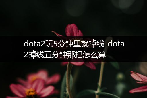 dota2玩5分钟里就掉线-dota2掉线五分钟那把怎么算