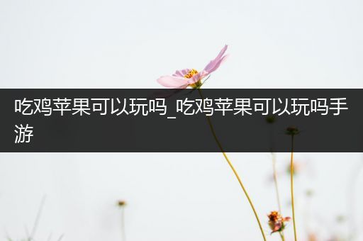 吃鸡苹果可以玩吗_吃鸡苹果可以玩吗手游
