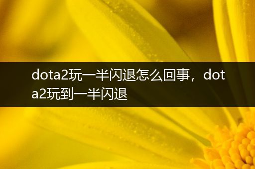 dota2玩一半闪退怎么回事，dota2玩到一半闪退