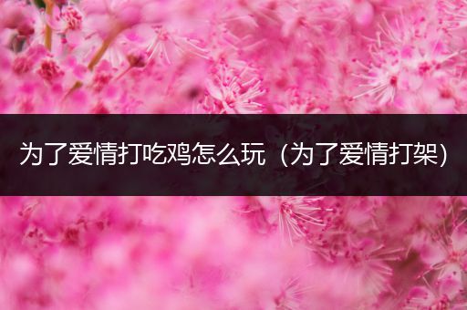 为了爱情打吃鸡怎么玩（为了爱情打架）