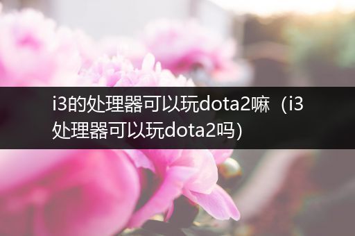 i3的处理器可以玩dota2嘛（i3处理器可以玩dota2吗）