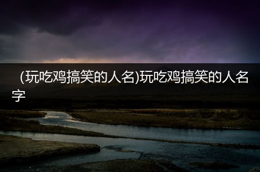 （玩吃鸡搞笑的人名)玩吃鸡搞笑的人名字