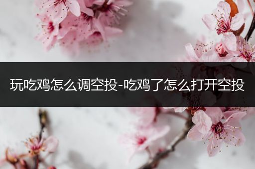 玩吃鸡怎么调空投-吃鸡了怎么打开空投