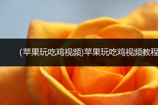 （苹果玩吃鸡视频)苹果玩吃鸡视频教程