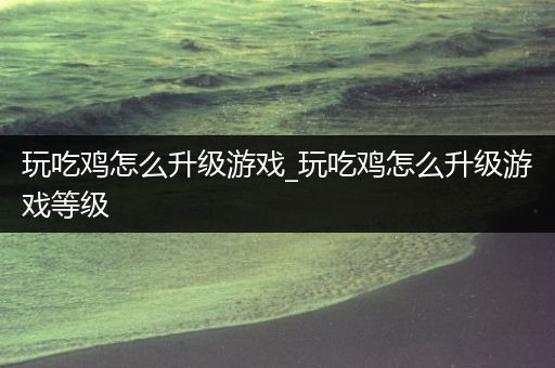 玩吃鸡怎么升级游戏_玩吃鸡怎么升级游戏等级