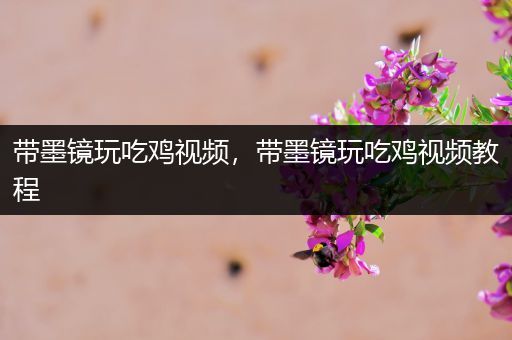 带墨镜玩吃鸡视频，带墨镜玩吃鸡视频教程
