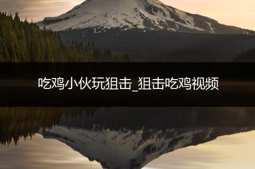 吃鸡小伙玩狙击_狙击吃鸡视频