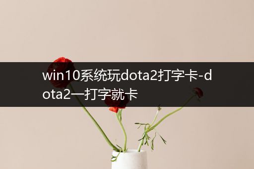 win10系统玩dota2打字卡-dota2一打字就卡