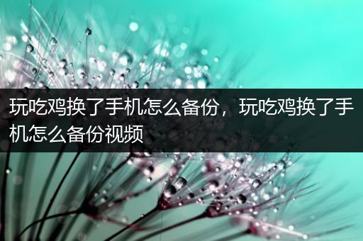 玩吃鸡换了手机怎么备份，玩吃鸡换了手机怎么备份视频
