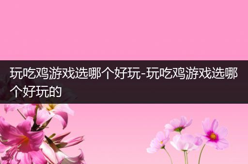 玩吃鸡游戏选哪个好玩-玩吃鸡游戏选哪个好玩的