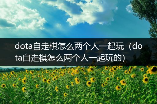dota自走棋怎么两个人一起玩（dota自走棋怎么两个人一起玩的）