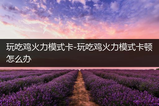 玩吃鸡火力模式卡-玩吃鸡火力模式卡顿怎么办