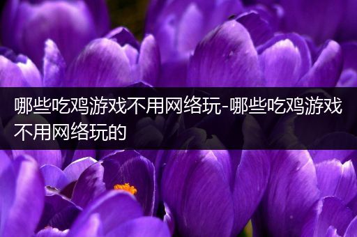 哪些吃鸡游戏不用网络玩-哪些吃鸡游戏不用网络玩的