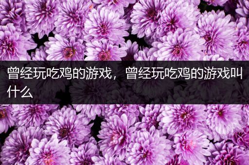 曾经玩吃鸡的游戏，曾经玩吃鸡的游戏叫什么